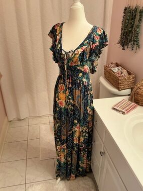 O’Neill Floral Paisley Maxi Dress in Navy Blue